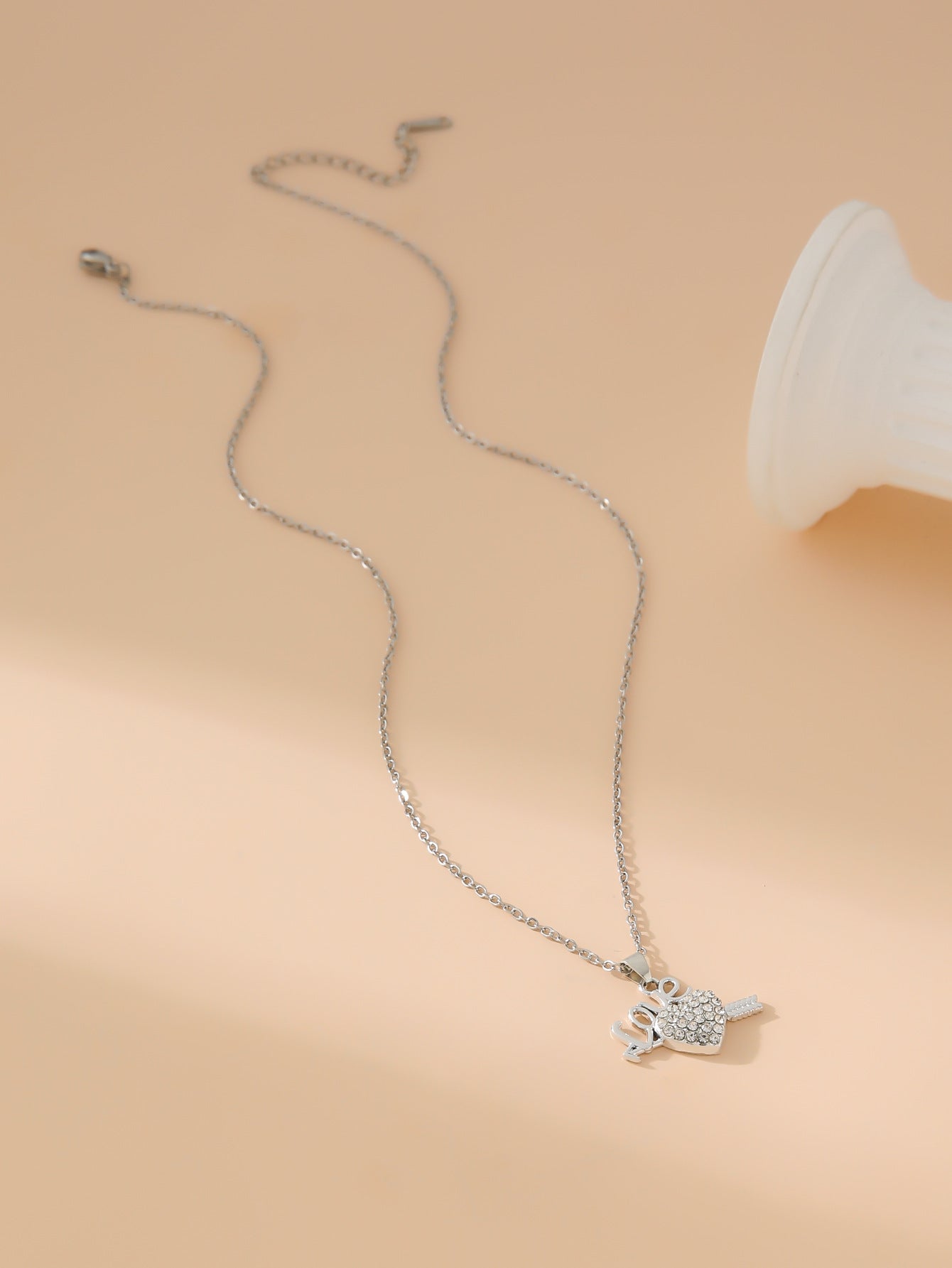 Women's Stainless Steel Diamond Four-leaf Clover Love Tower Necklaces
