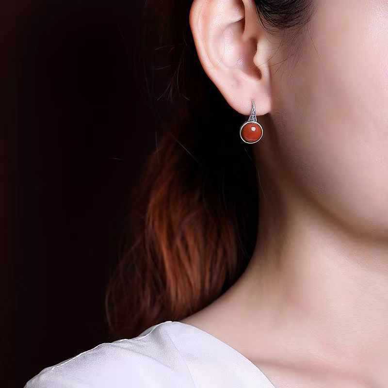 Vintage Antique Distressed Matte Personality Hollow Out Auspicious Ear Hook
