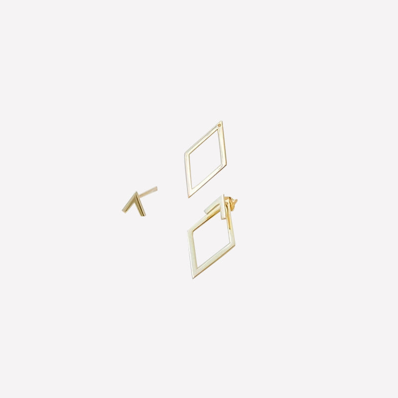 Diamond Combination Design Simple High Sense Earrings