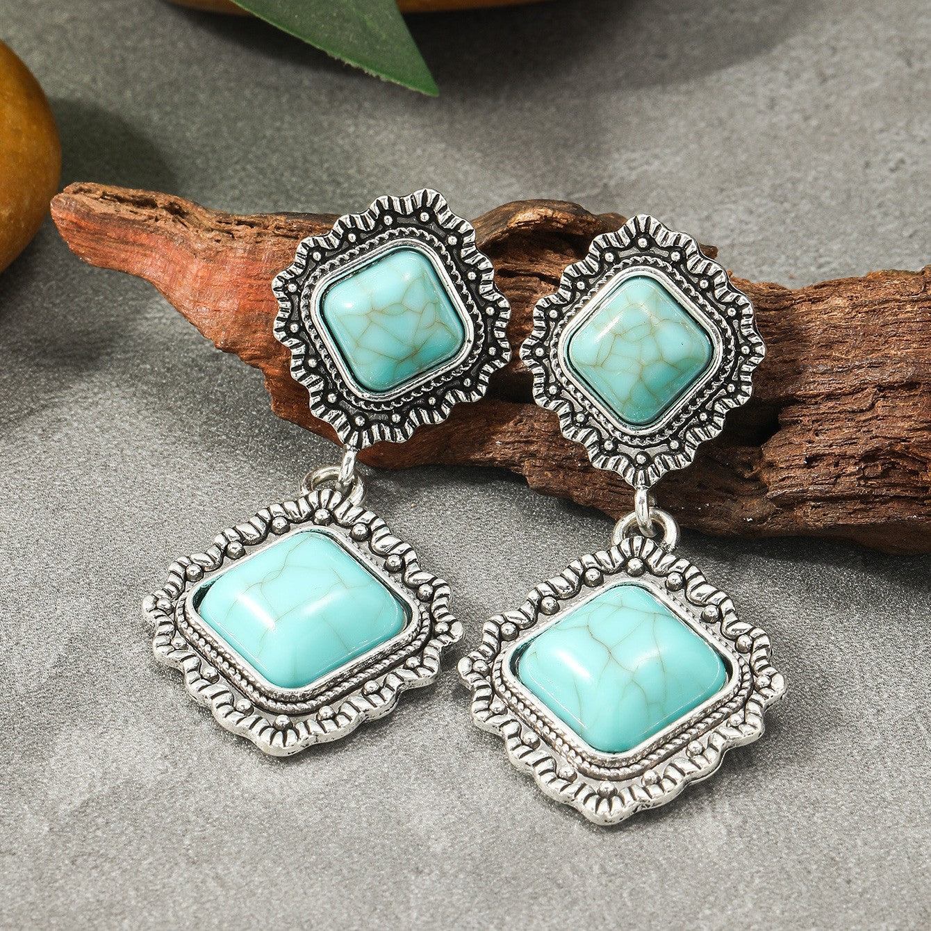 Ethnic Style Bohemian Vintage Turquoise Personalized Earrings