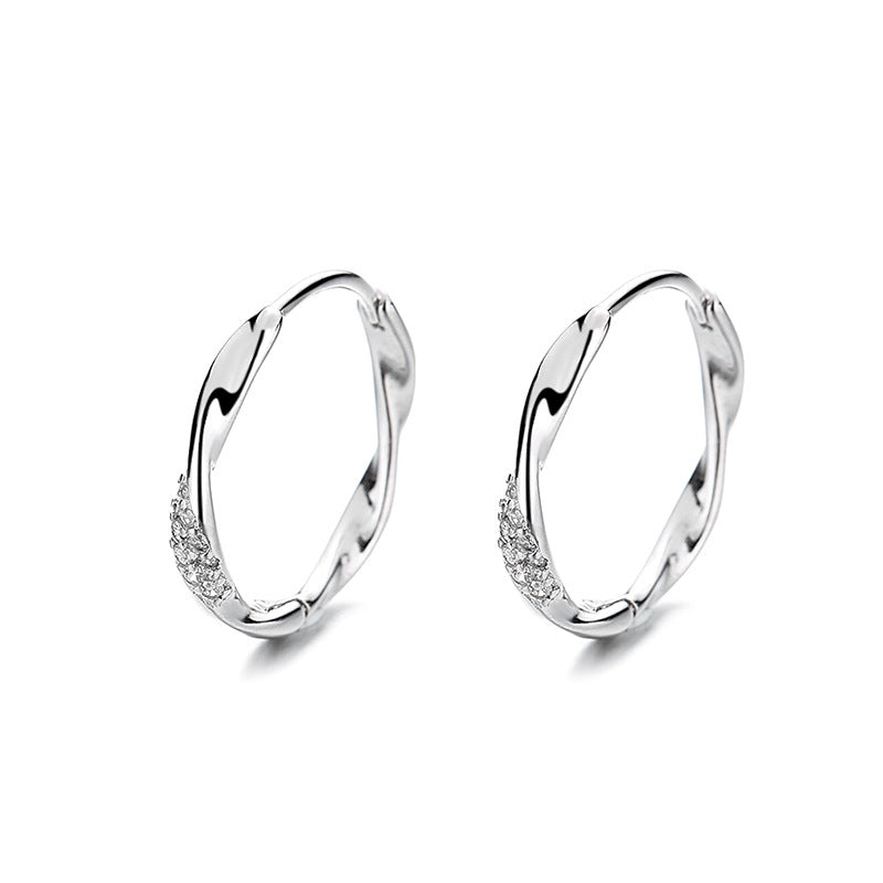 Women's For Simple Rhinestone Design Circle Ear Earrings