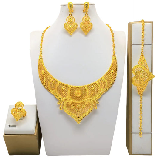 Elegant Gold-plated Saudi Bridal Wedding Hands Earrings