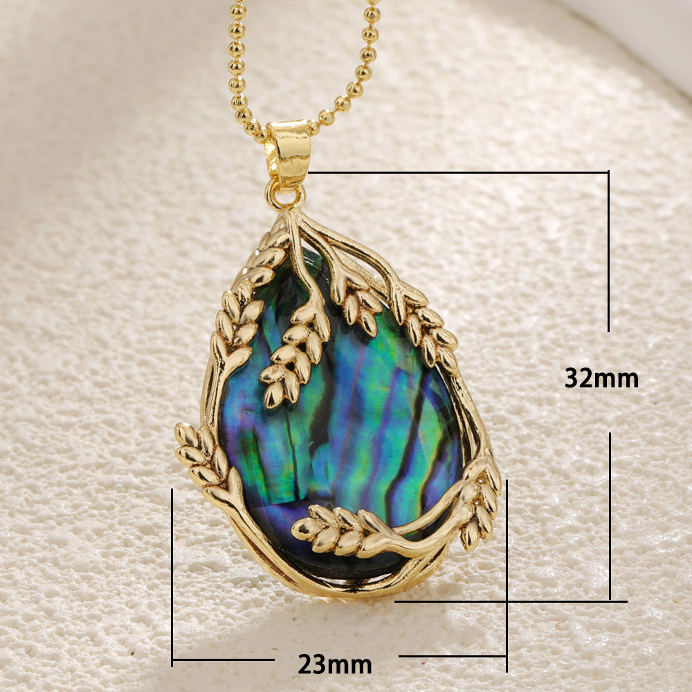 Baroque Pearl Real Gold Plating Leaves Irregular Necklace