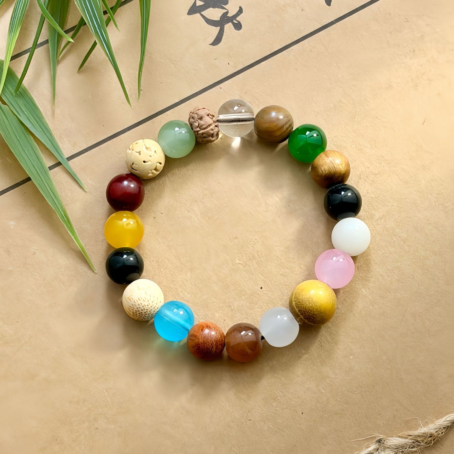 Women's & Men's Spot Seeds Multi Jewels Bodhi Prayer Bracelet