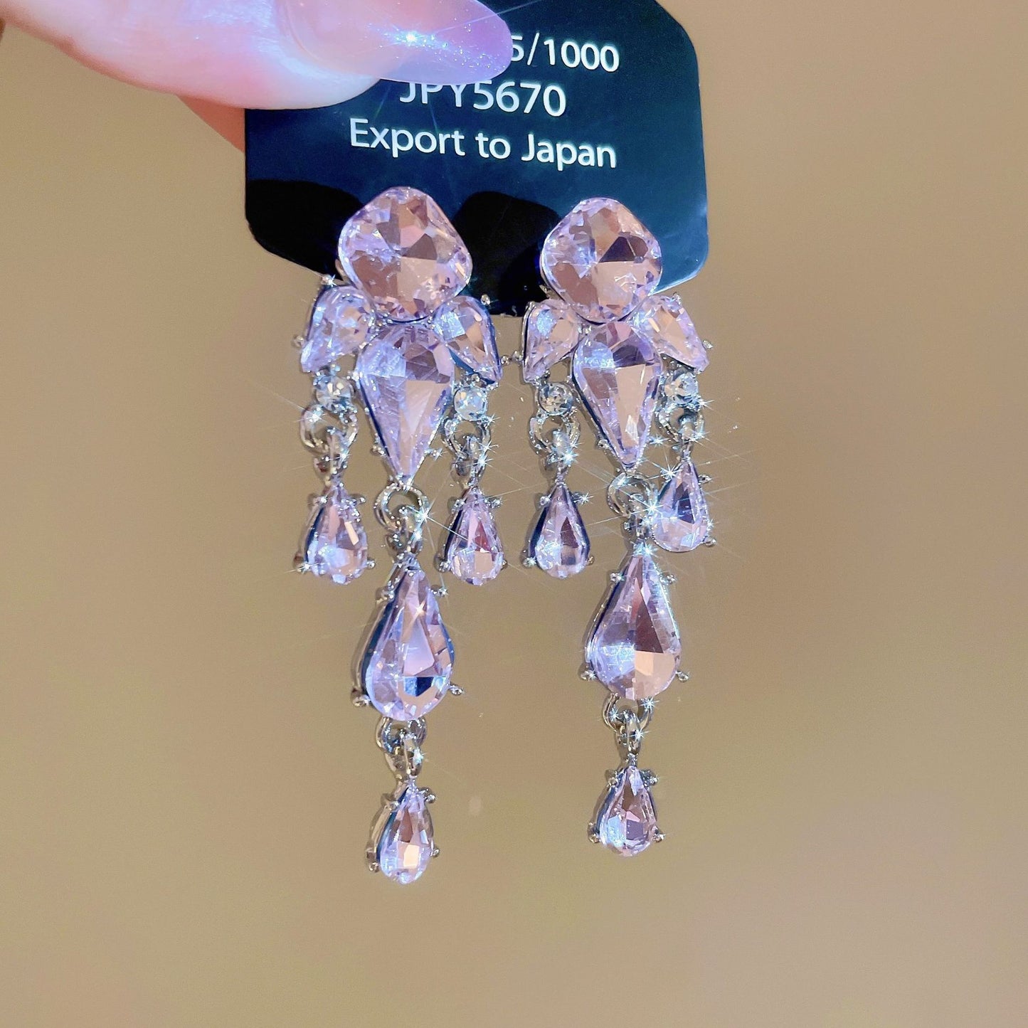 Women's Style Banquet Luxury Geometric Water Drop Light High-grade Party Earrings