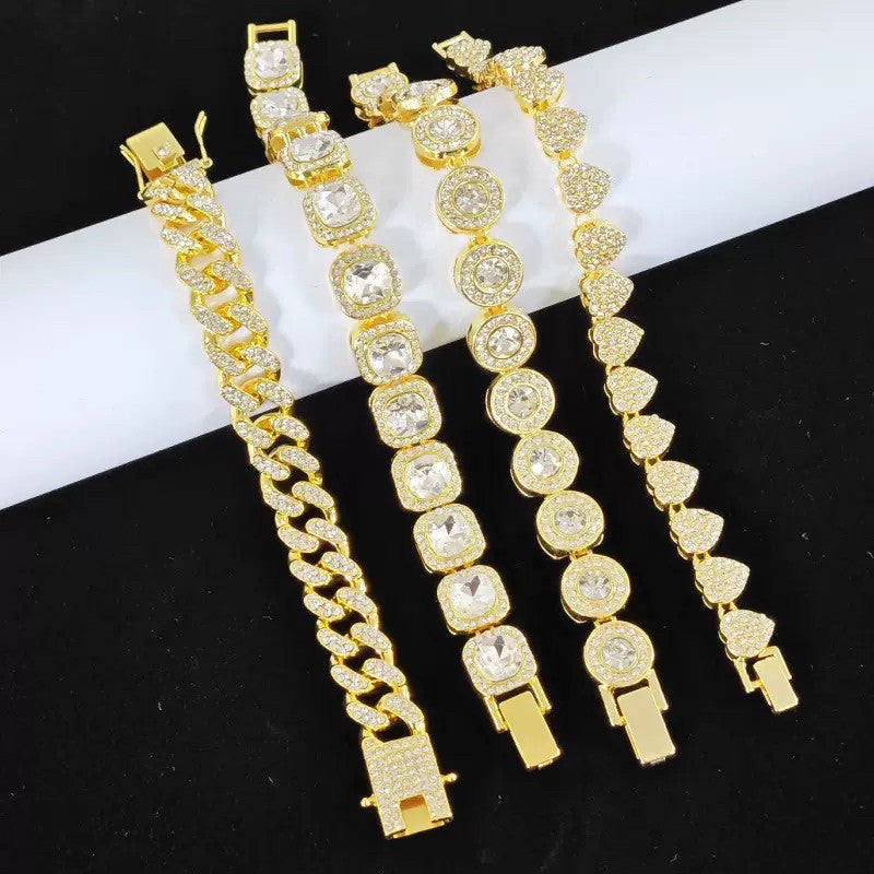 Women's & Men's Cuban Link Chain Hip Hop Alloy Affordable Luxury Bracelet