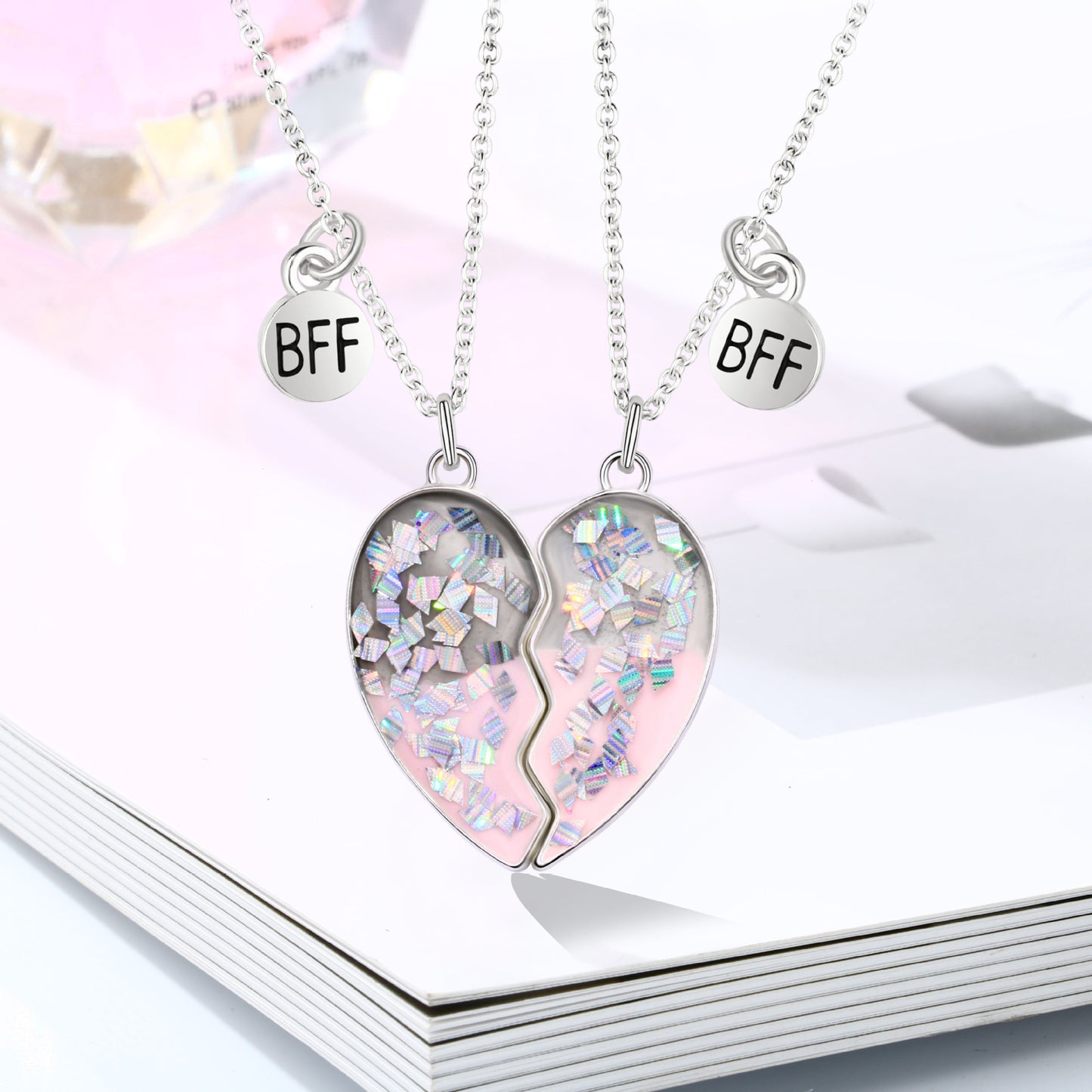 Children's Sequin Love Oil Dripping Good Friend Necklace