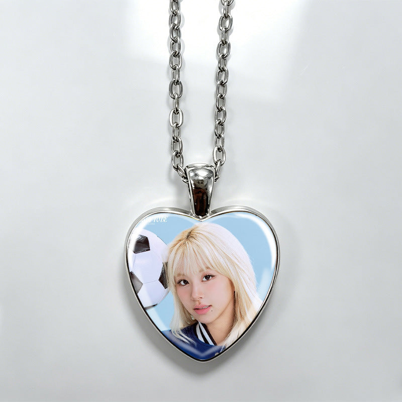 Love Alloy Korean Group Support Heart Sweet Beauty Fans Clavicle Necklaces