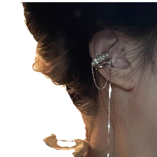 Clip Female Star Awn Niche Design Earrings