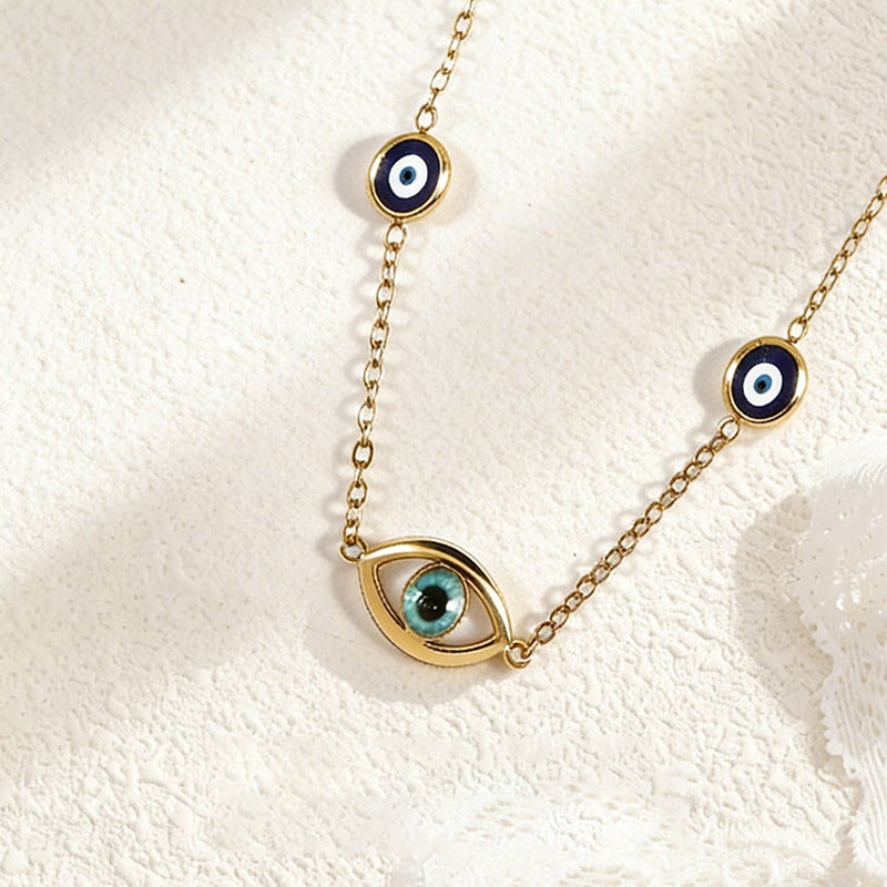 Blue Eyes Devil's Eye Titanium Steel Female Light Luxury Bracelets