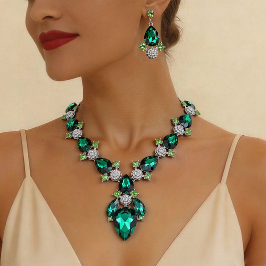 Fashion Suit Exaggerated Crystal Two-piece Alloy Rings