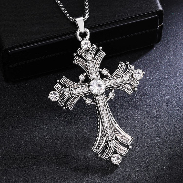 Women's & Men's Baroque Cross Hip Hop Versatile Sweater Chain Pendants