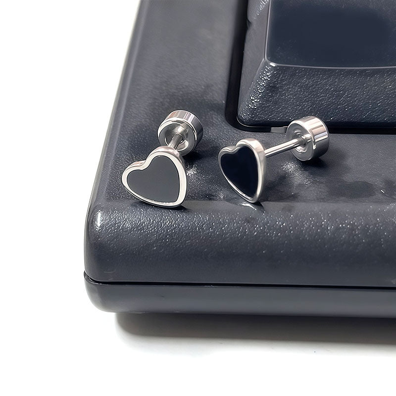 Titanium Steel Ear Simple Compact Four-leaf Clover Peach Heart Five-star Stud Earrings