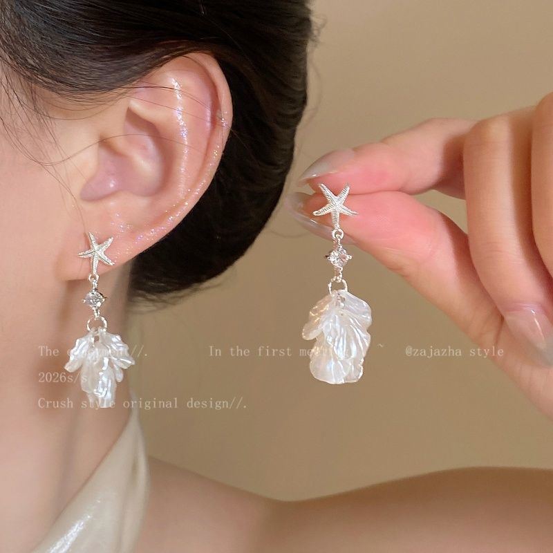 Star Flower Colorful Starfish Female Vacation Style Super Nice Unique Stud Earrings