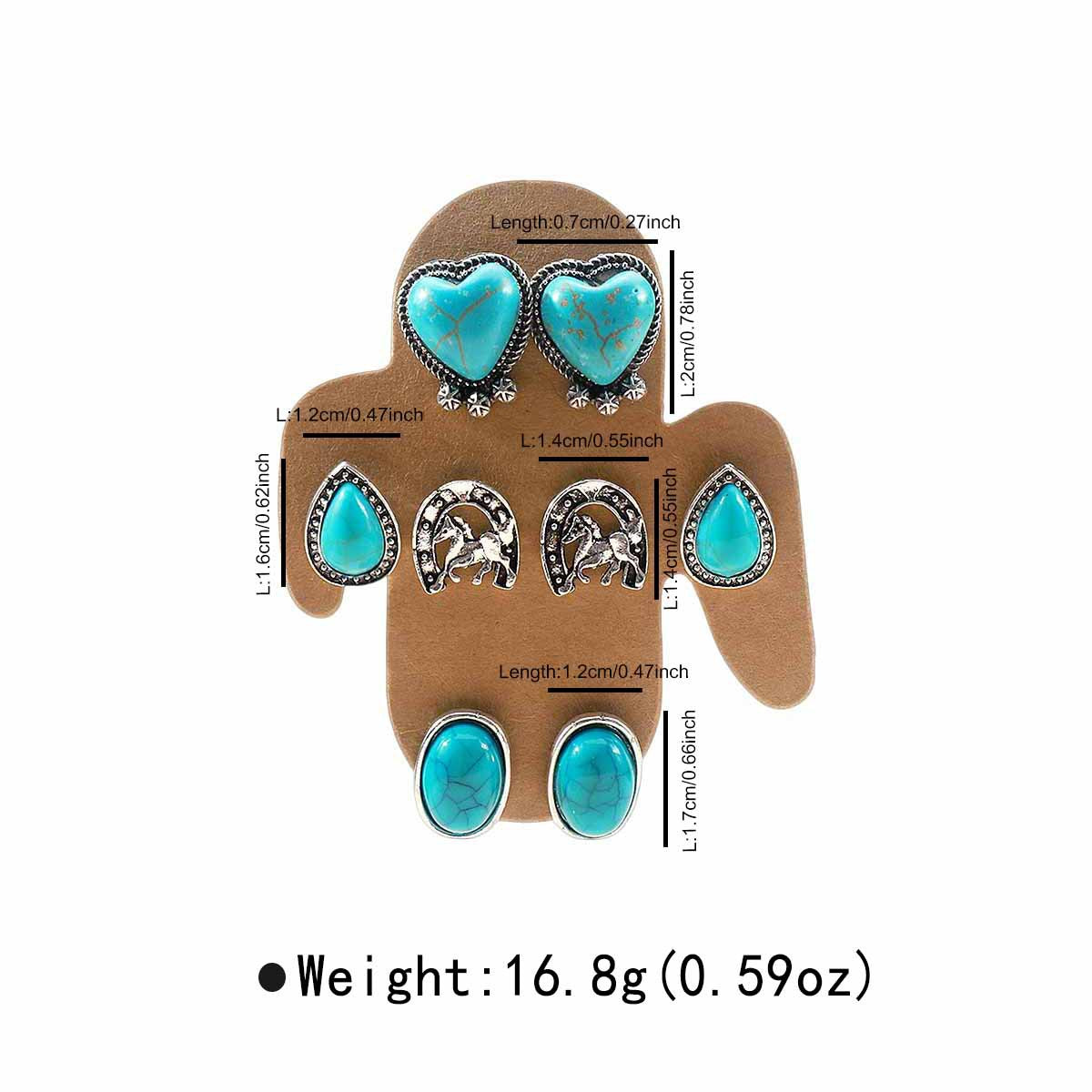 Heart Water Drops Geometric Pairs Earings Stud Earrings