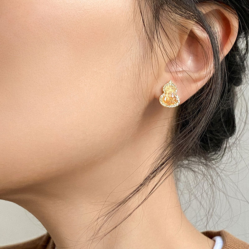 Women's High-grade Champagne Crystal Gourd Pony For Retro Minority Affordable Luxury Rings