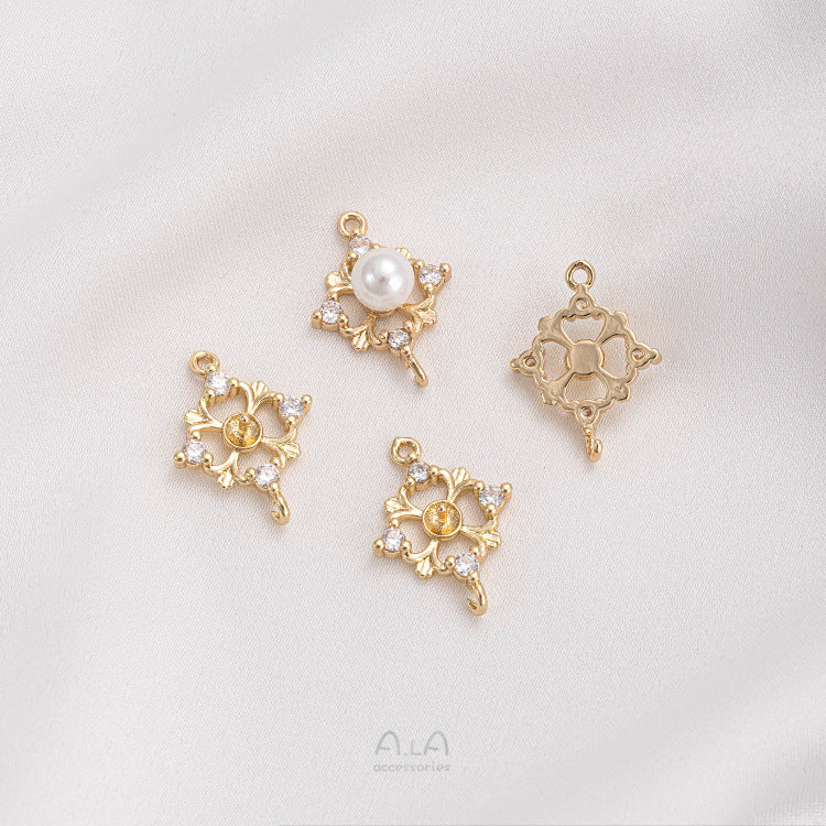 Color Retention Inlaid Zirconium Four-leaf Clover Stars Rhombus Jewelry Accessories