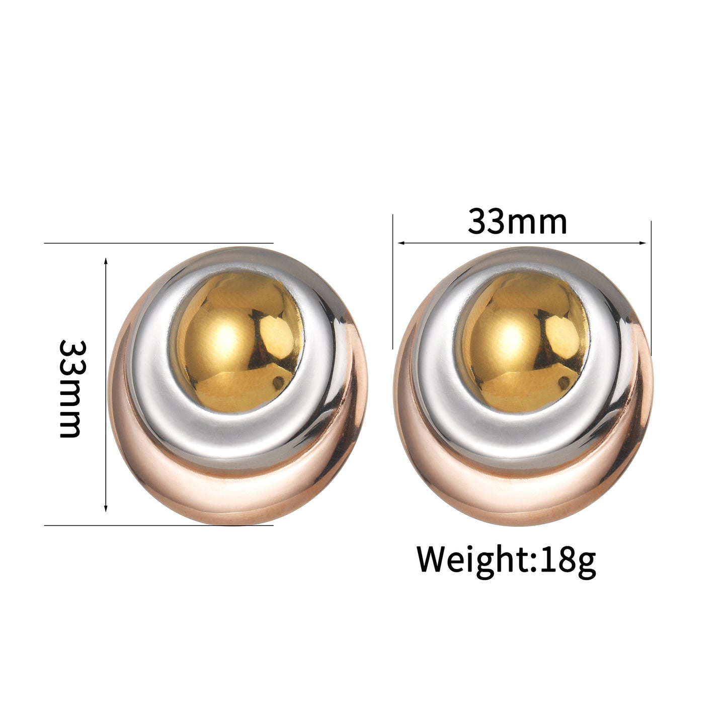 Women's Stainless Steel Pleated Wave Glossy Fashion Earrings