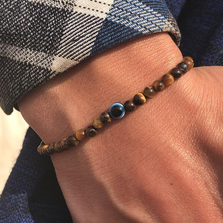 Men's Beads Eye Obsidian Hematite Tigereye White-barked Bracelets