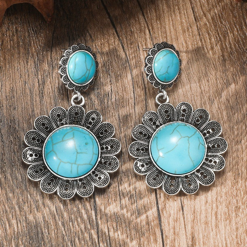 Ethnic Style Bohemian Vintage Turquoise Personalized Earrings