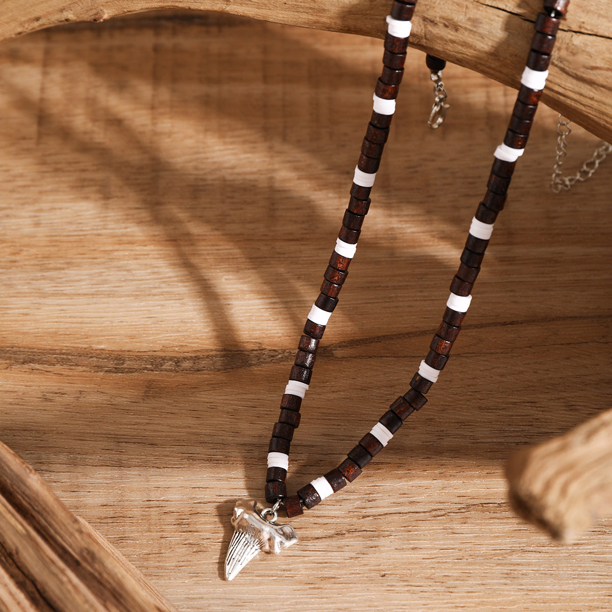 Men's Shell Polymer Clay Shark Tooth Ornament Hip Hop Necklaces