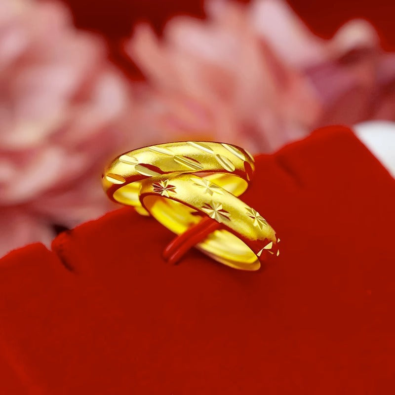 Women's Sand Surface Open Mouth Simple Meteor Rings