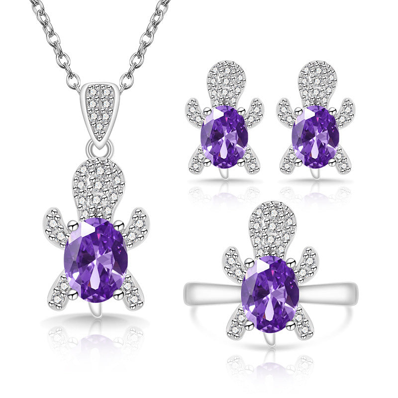 Live Broadcast Fashion Turtle Colored Gems Necklaces