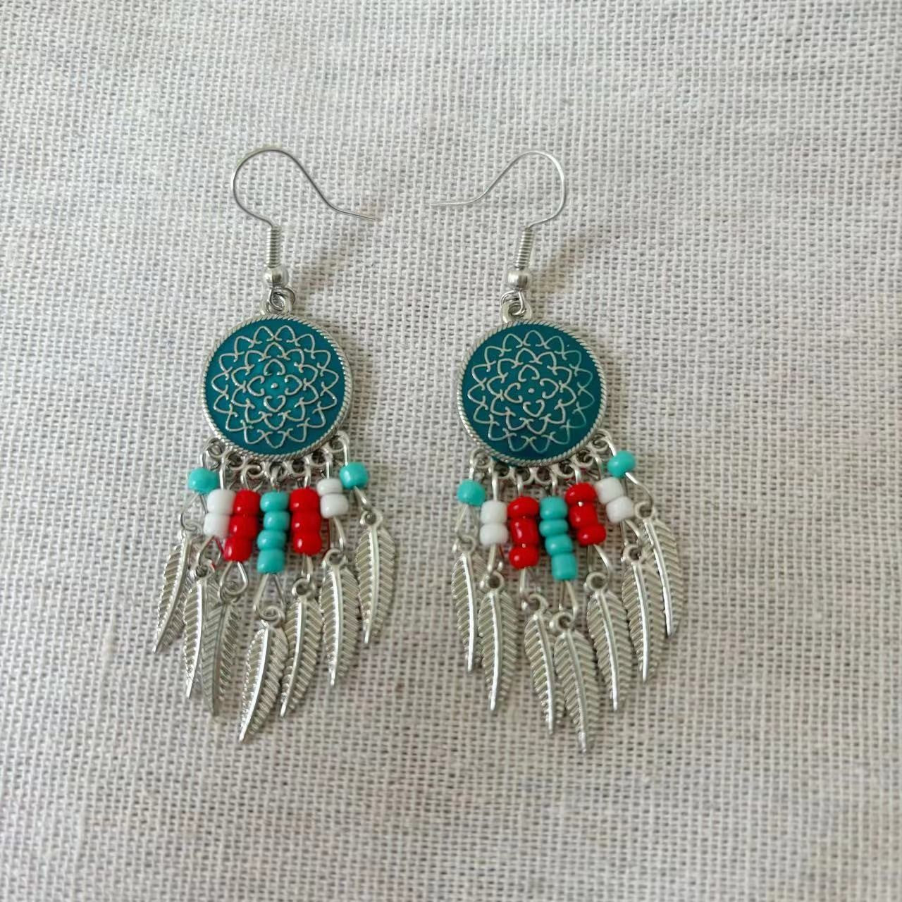 Women's Bohemian Tassel National Style Bead Design Niche Retro Ethnic Tibetan Rings