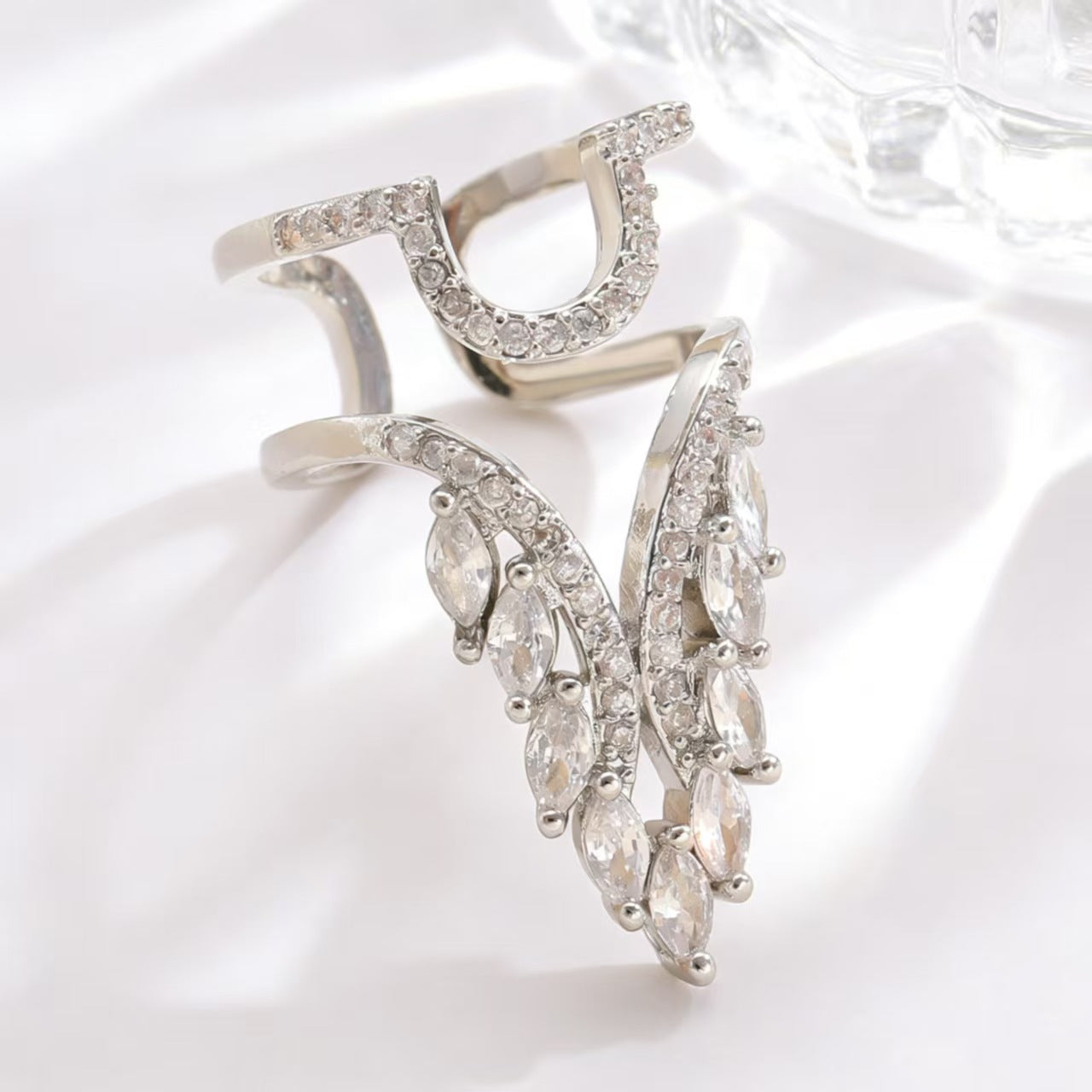 Geometric Trend Open Nail Female Design Exquisite Refined Ring