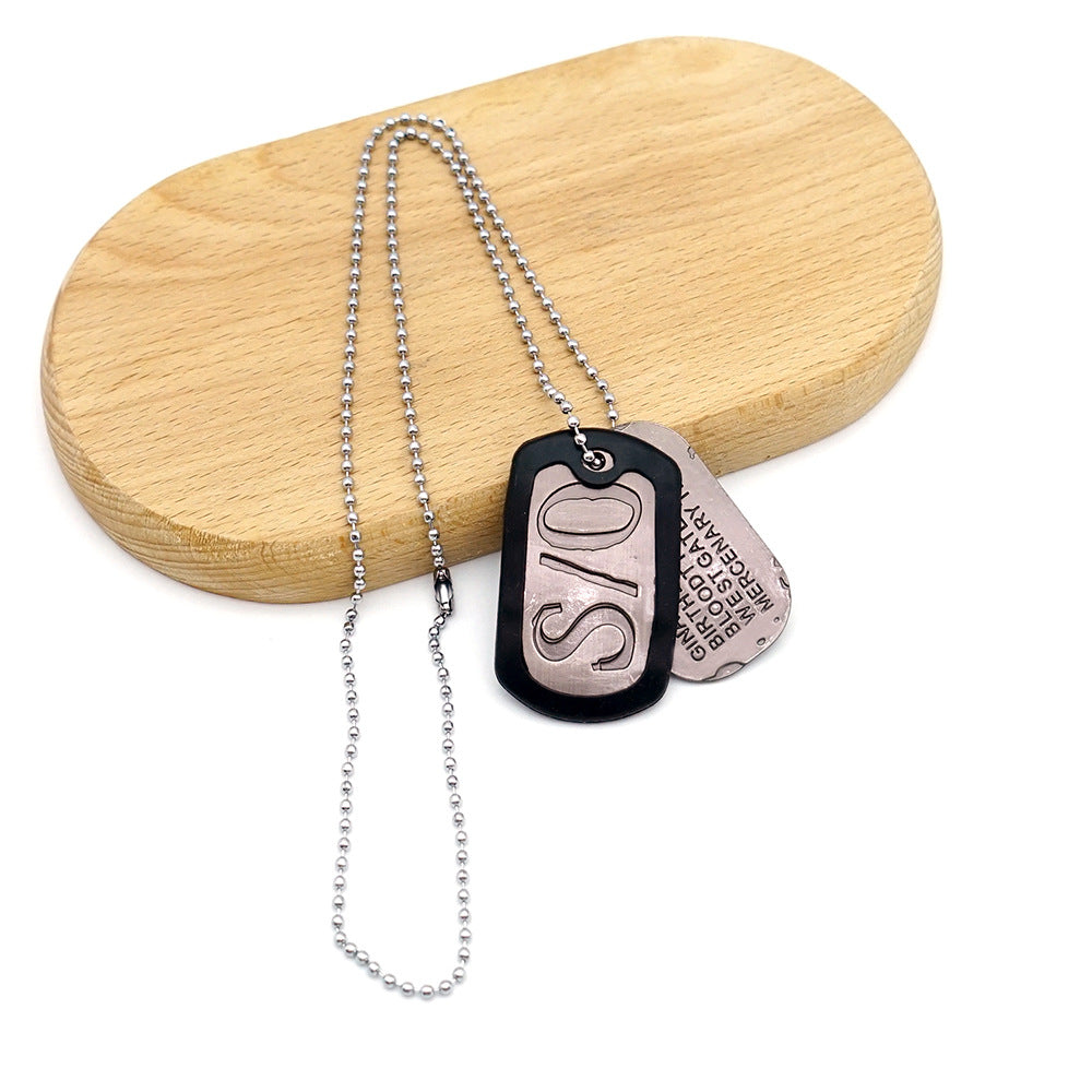 Anime Black Street Bandit Dog Tag Necklaces