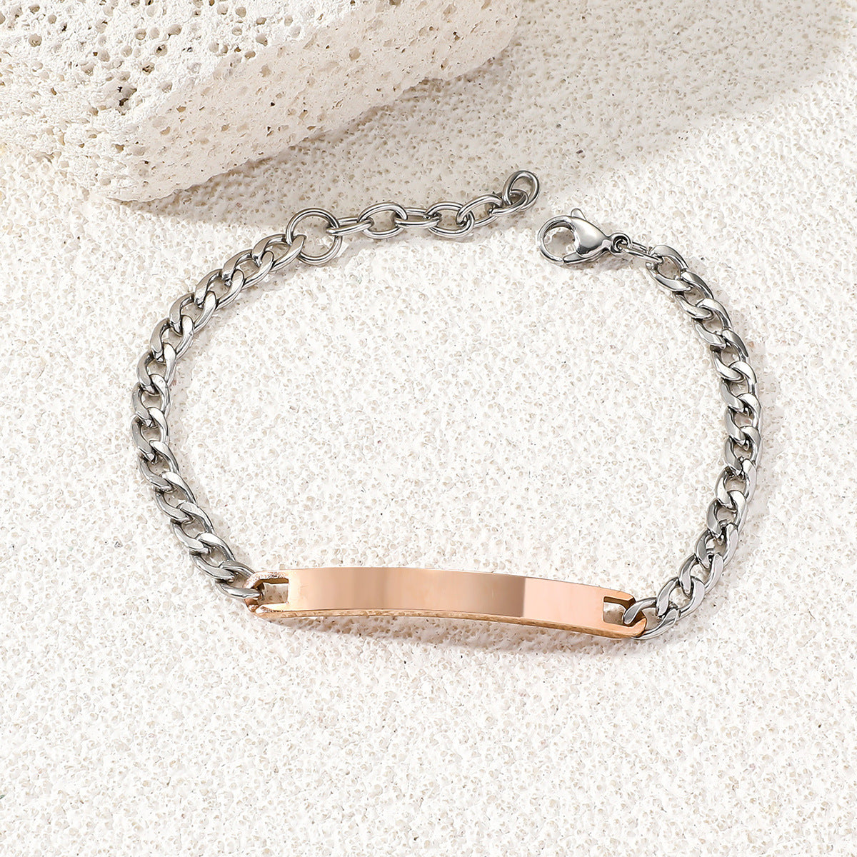 Stainless Steel Titanium Couple Wrist Chain Rings