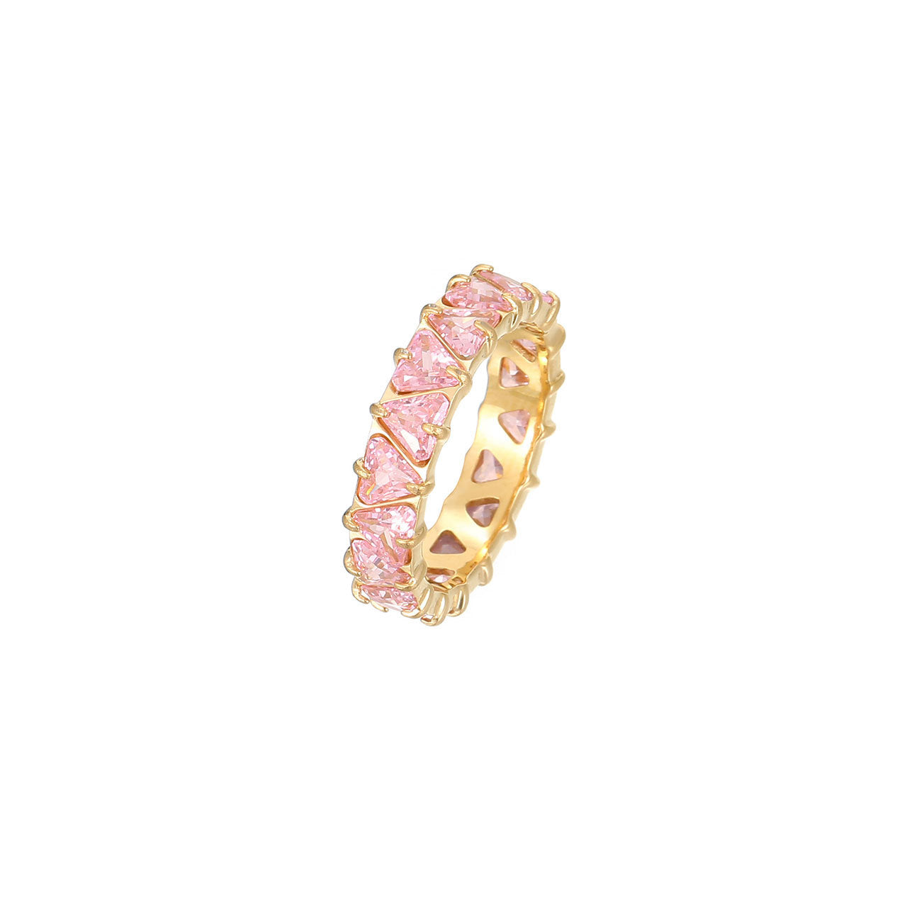 Gang Drill Color Zircon Female Diamond Heart-shaped Rings