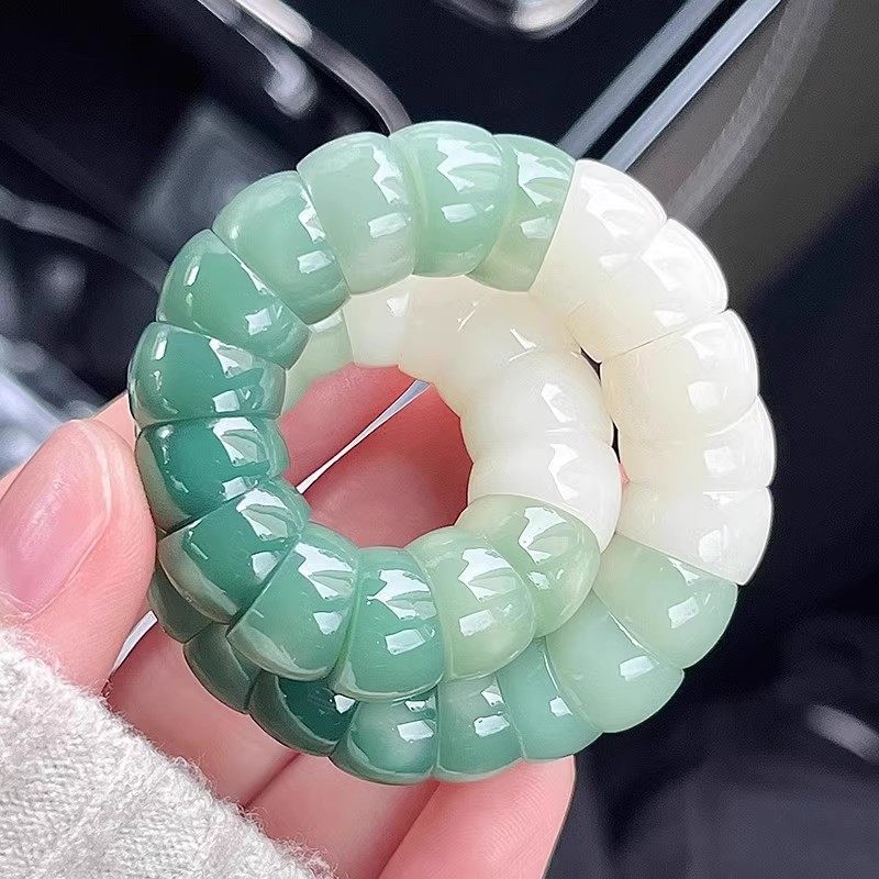 White Jade Bodhi Root Crafts Pork Intestine Bracelet