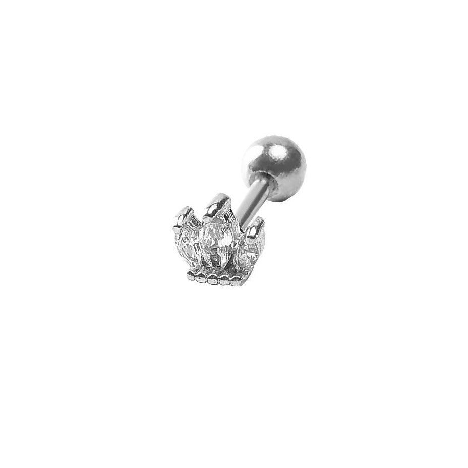 Inlaid Nail Straight Rod Stainless Steel Stud Earrings