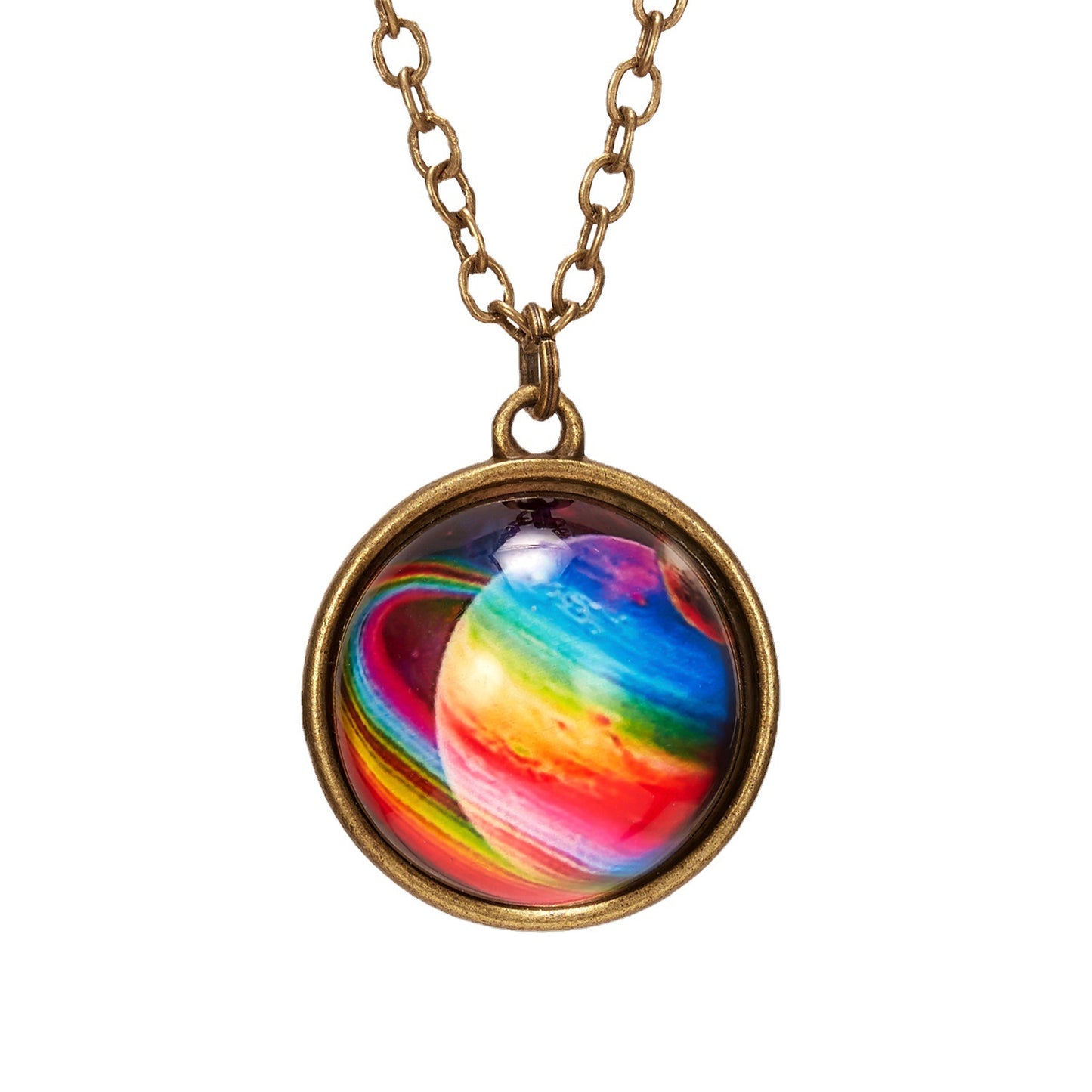 Galaxy Nebula Universe Luminous Double-sided Glass Necklaces