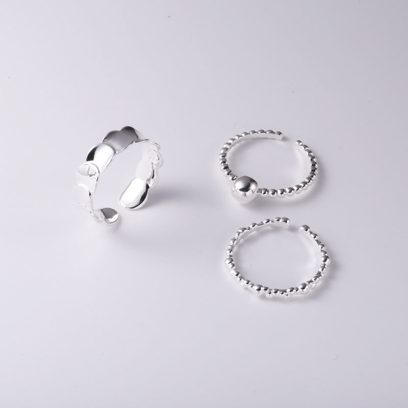 Entire Sterling Sier Combination Twin Simple Rings