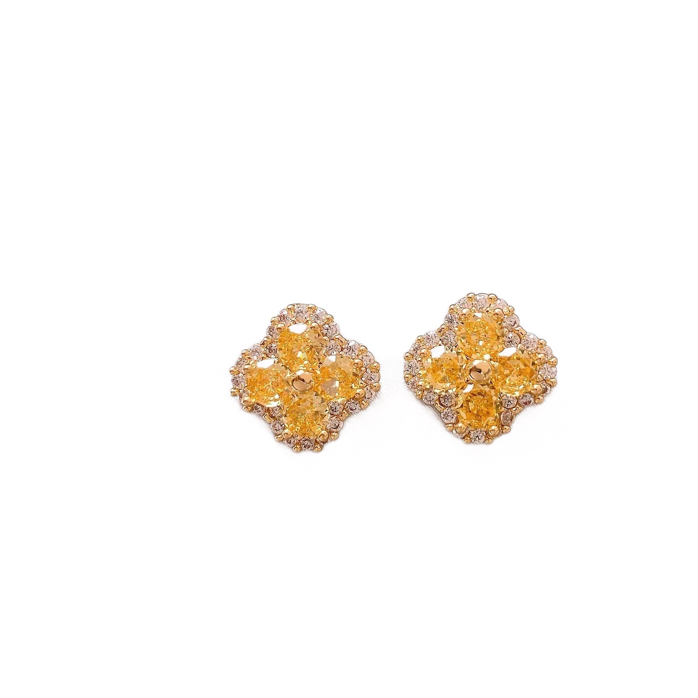 Women's Leaf Clover Ear Light Luxury High-grade Flower Stud Earrings