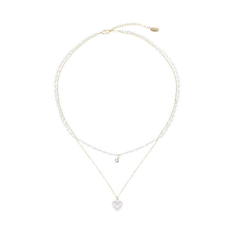 Star Madi Light Luxury Pearl Love Clavicle Chain Necklace