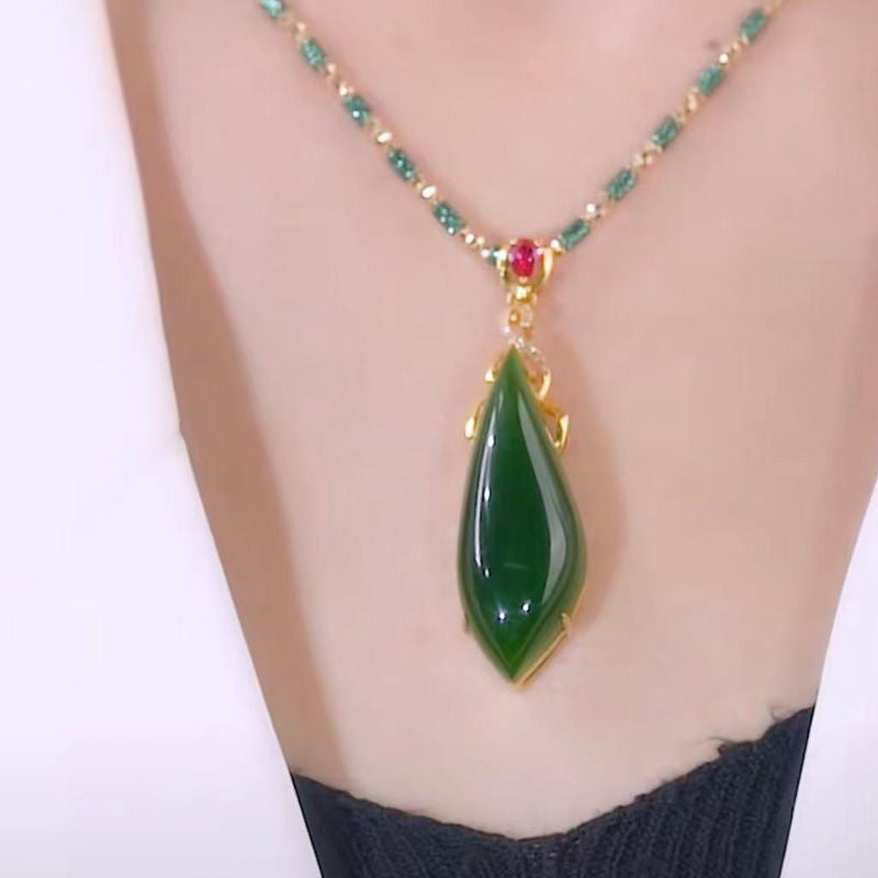 Jade Bamboo Graceful Fashionable Personalized Clothing Necklaces