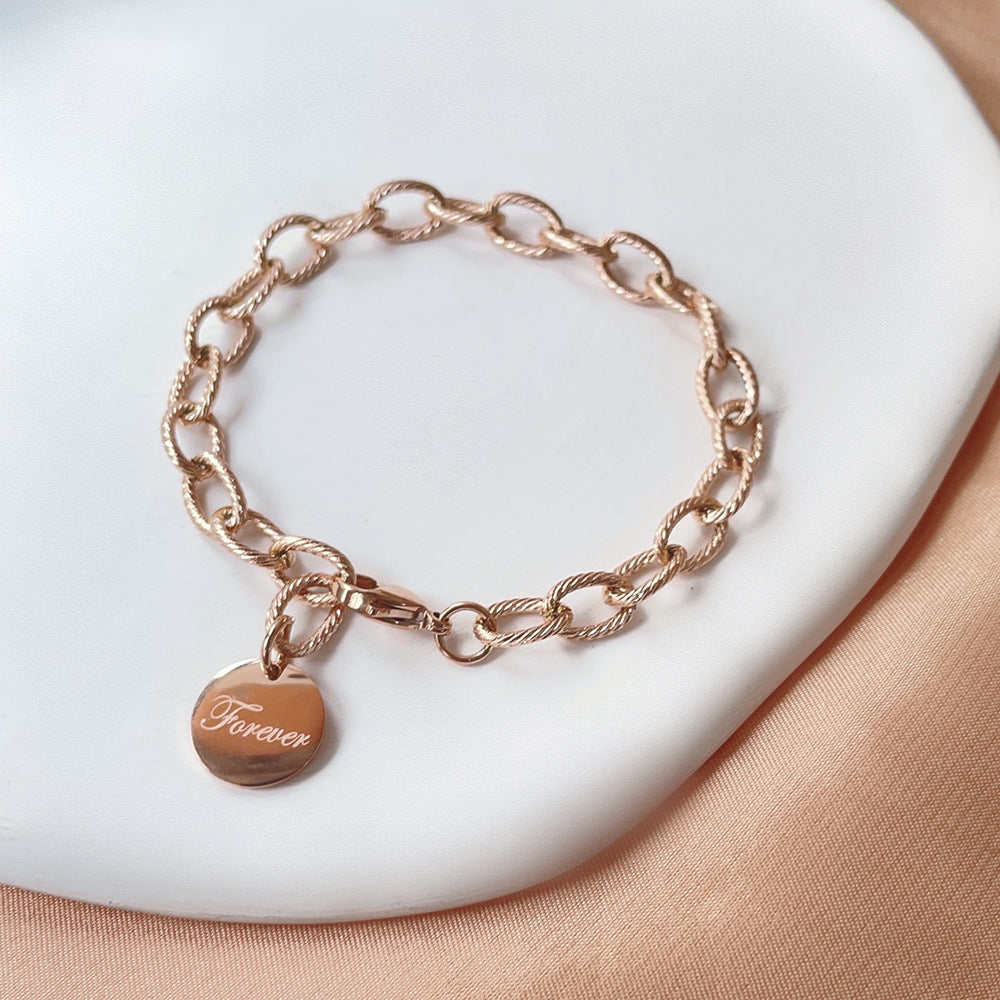 Colors Optional Eternal English Letter Stainless Steel Bracelet