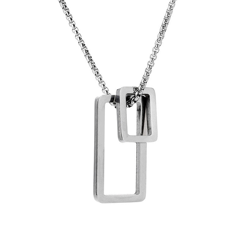 Titanium Steel Unisex Style Rectangular Stainless Necklace