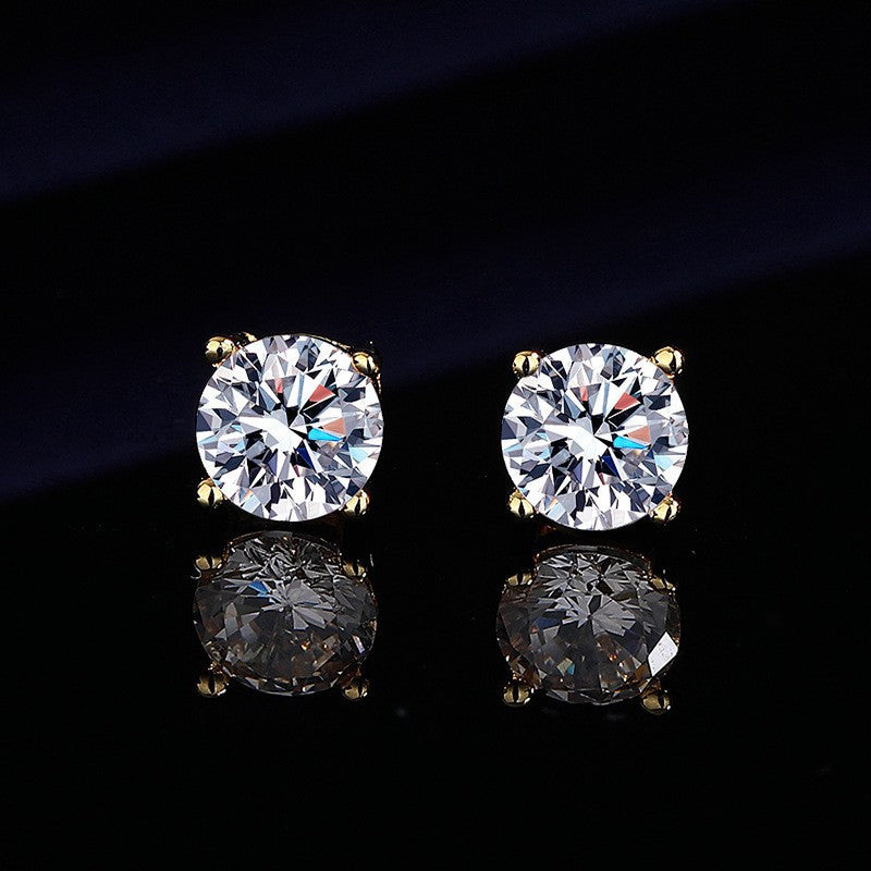 Moissanite Ear Female With Hearts Sterling Earrings