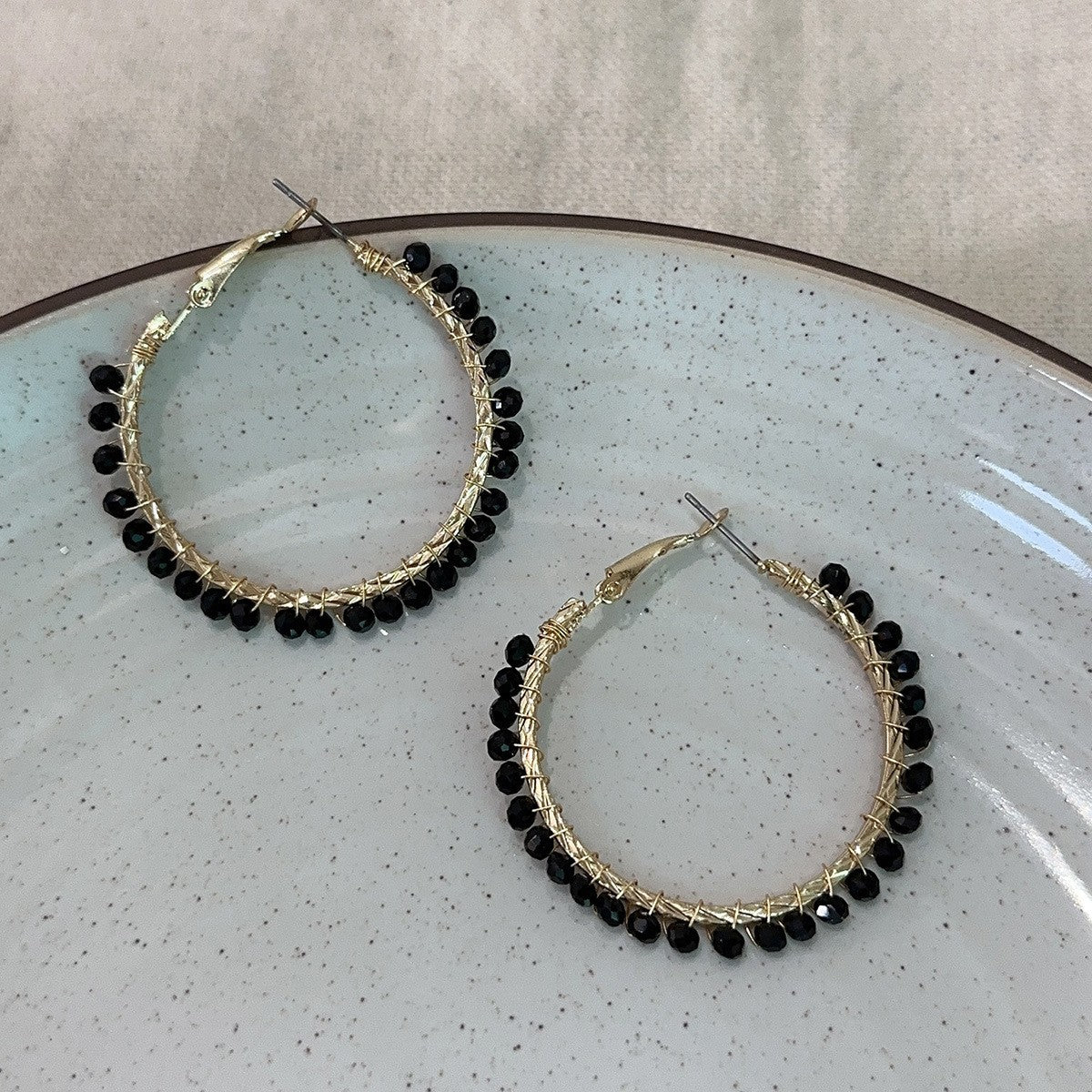 Drop-shaped Handmade Woven Crystal Beaded Bohemian Earrings