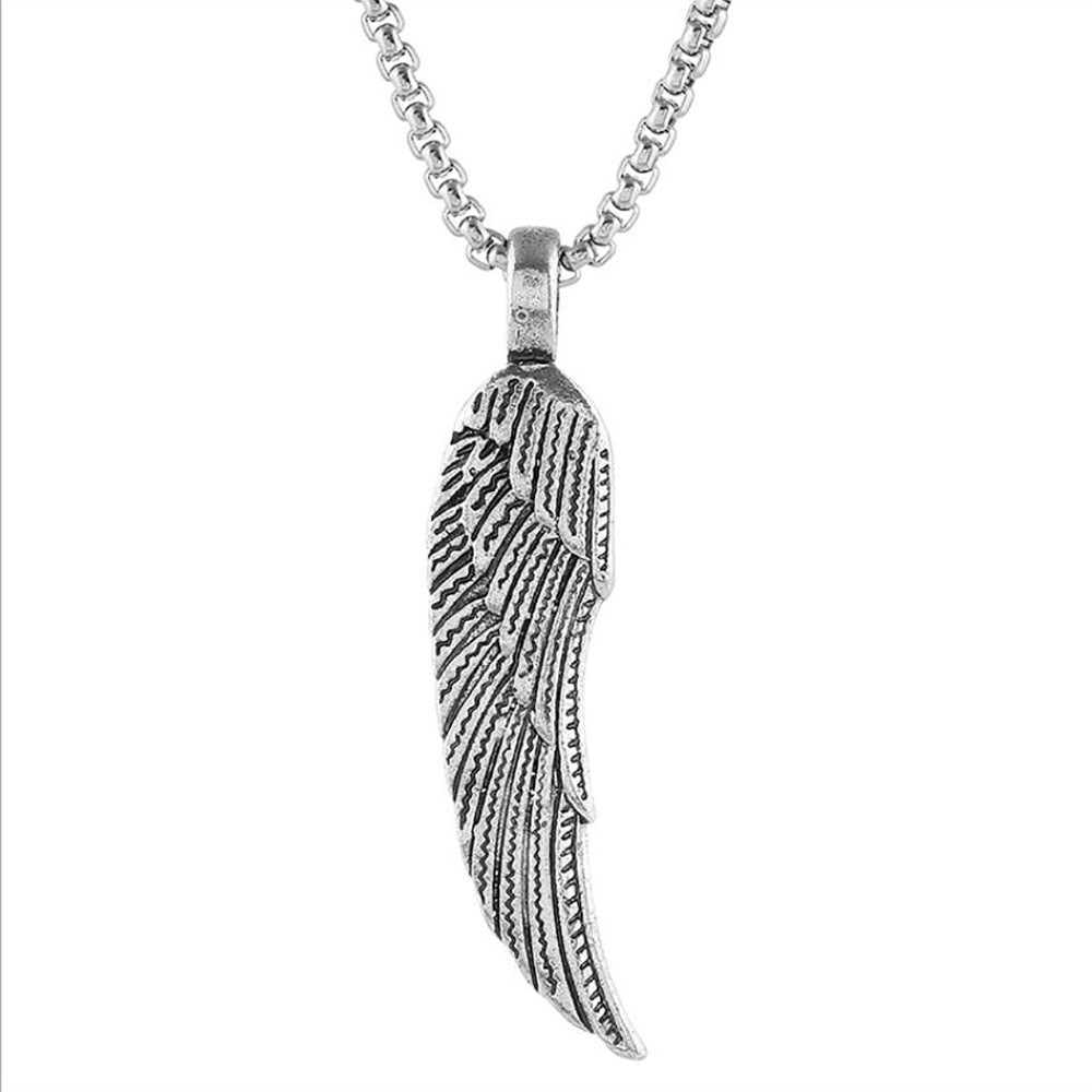 Male Feather Titanium Steel Personalized Boys Necklaces