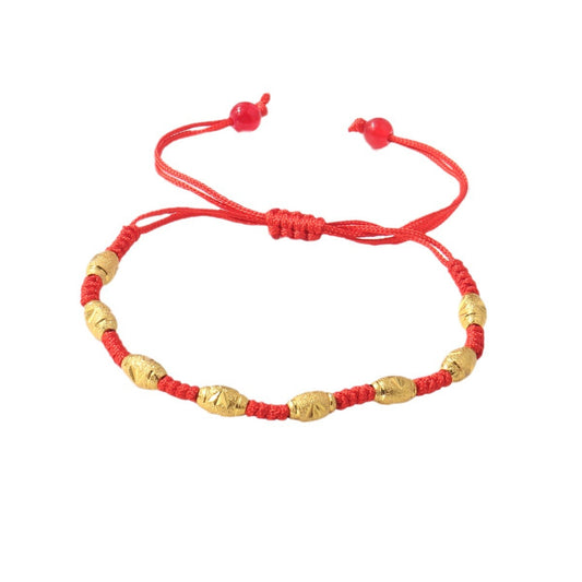 Flower Bead Woven Right Rain Couple Bracelets