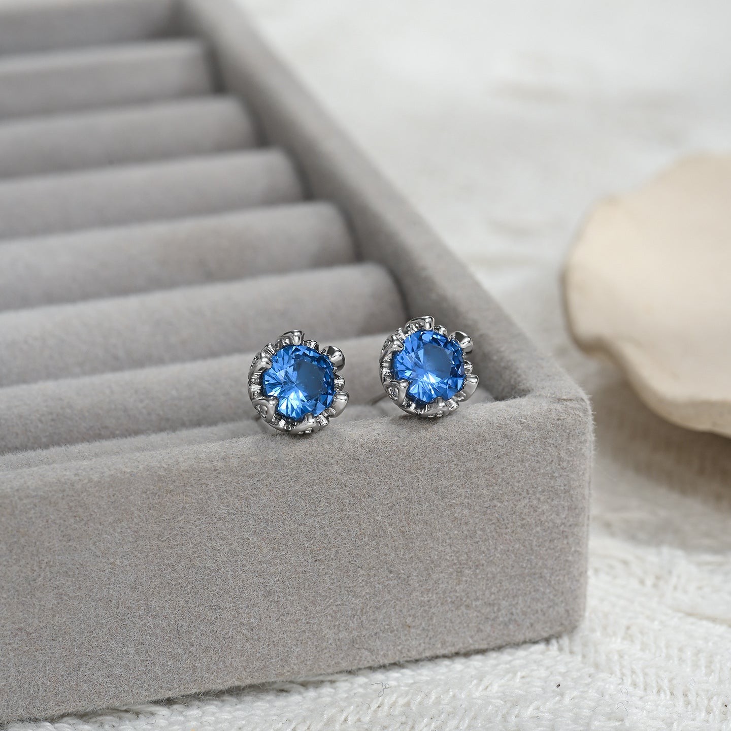 Flower Sier Needle Simple Fashion High Sense Stud Earrings