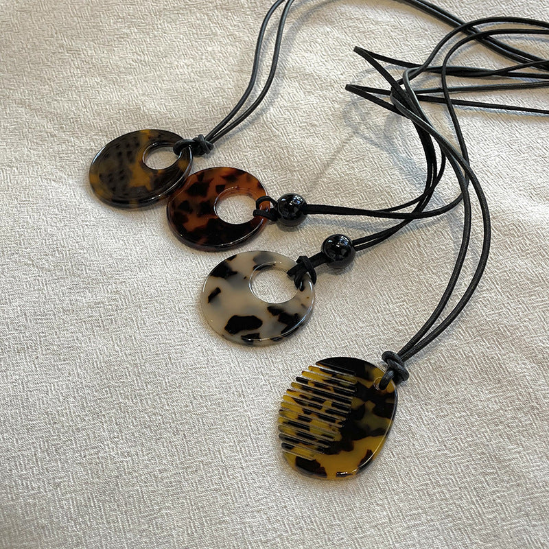 Acetate Sheet Hawksbill Long Accessories Autumn Necklaces