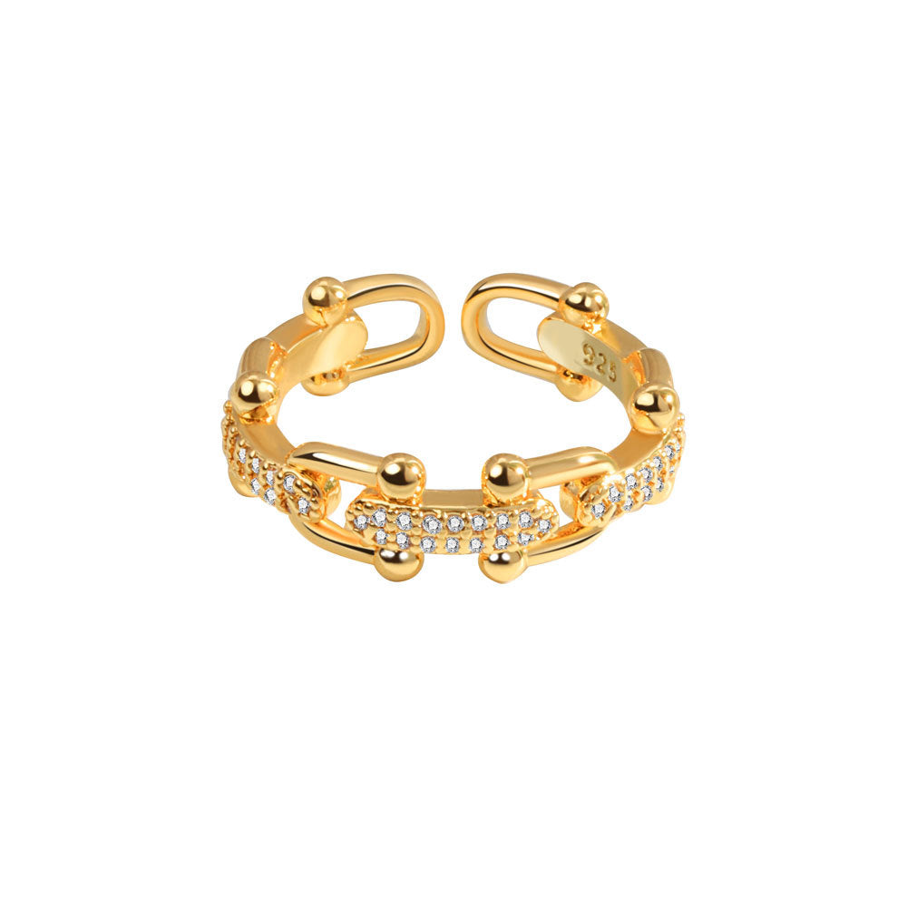 Women's Chain Hollow Opening Korean Simple Vachette Rings