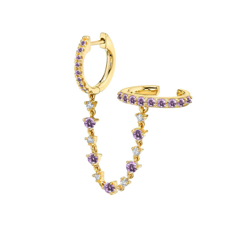 Women's Chain Double Hole Ear Fashion Trend Rings