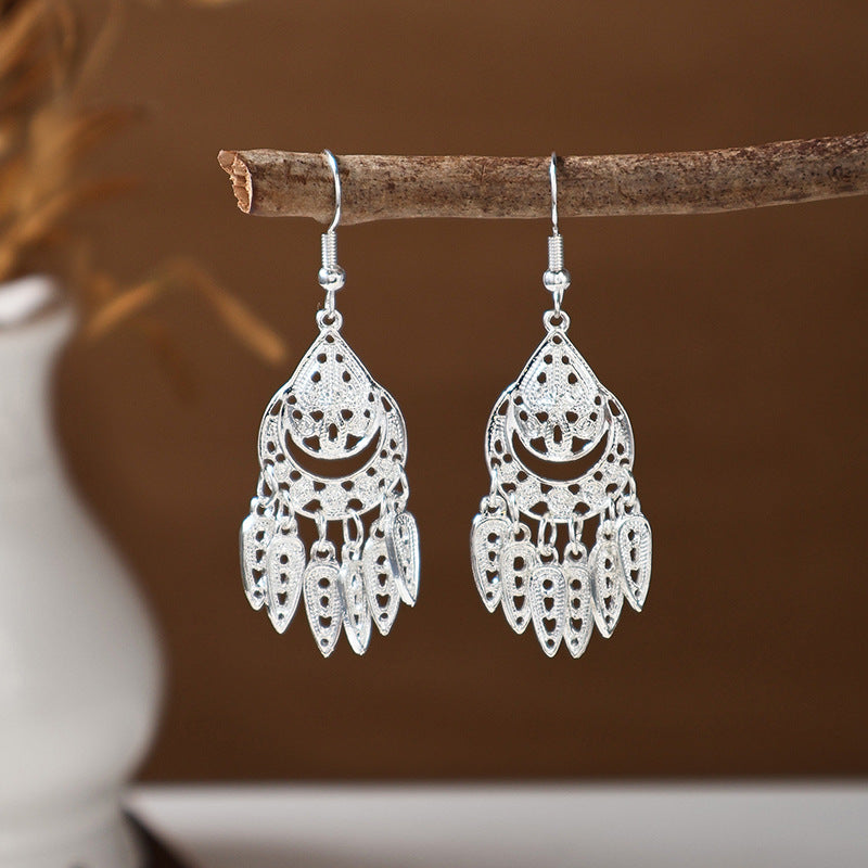 Women's Ethnic Style Imitation Miao Sier Colorful Earrings